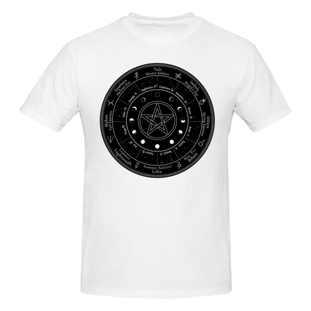Funny Pagan Calendar Wheel Of The Year Unisexs Printed Tshirt Unisex T Shirtstreetwear