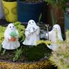 3 Pcs Halloween Ghost Figurines Resin Gardening Ghost Statue Cartoon Ghost Collectibles