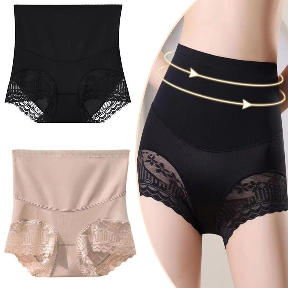 Lace Trim Slimming Underwear High Waist Shapewear Comfortable Tummy Control Panties  Women Wear