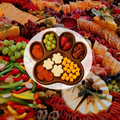 Yousheng Wooden Serving Tray Dog Shaped Charcuterie Platter Appetizer Board for Cheese Meats Fruits Nuts Cookies