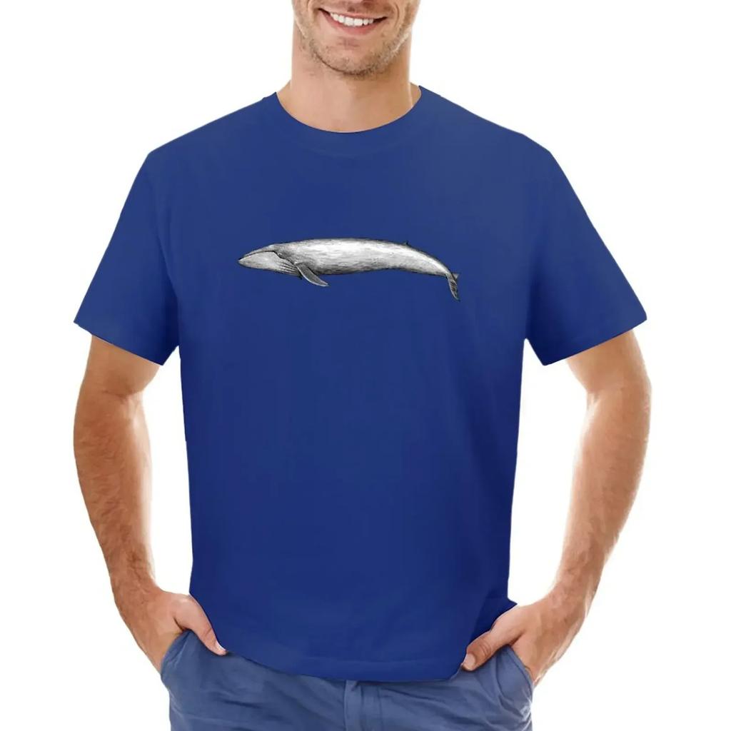 Blue Whale T-shirt Summer Tops Oversizeds Mens Graphic T-shirts Big and Tall