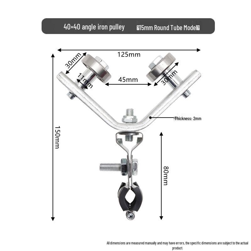 Gewächshausbewässerung Winkelstahlrolle mit Ösenlager Radwagen