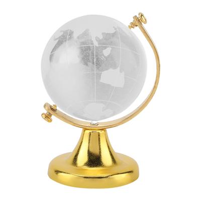 Globo terrestre rotondo Mappa del mondo Sfera di cristallo Sfera Decorazione per ufficio in casa Regalo (d'oro)