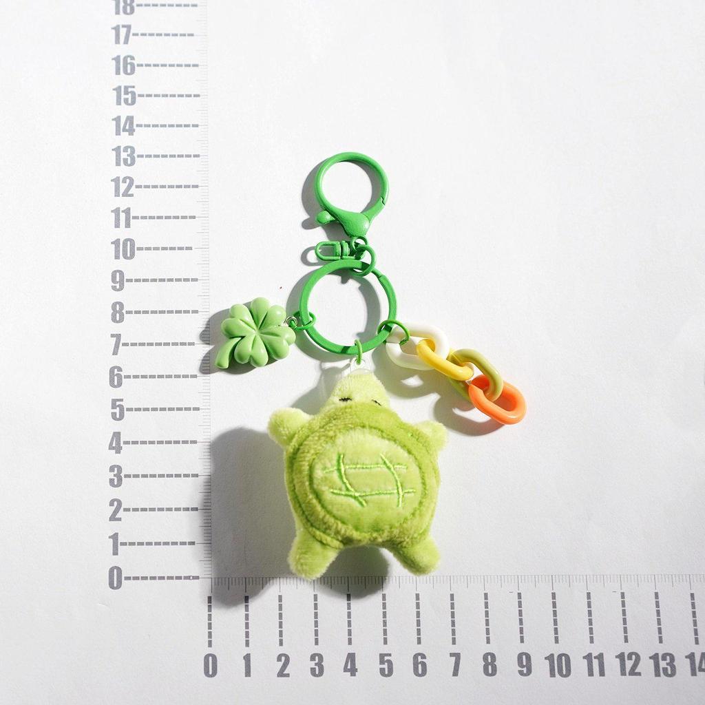 Adorable Porte-clés Peluche Tortue Verte: Joli Charme de Sac & Petit Cadeau Créatif
