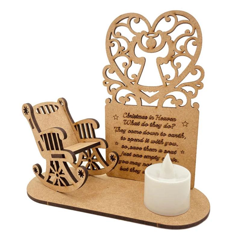 

Счастливого Рождества на небесах Памятные подсвечники для чайных свечей Новогоднее рождественское украшение для свечей, чтобы помнить любимых