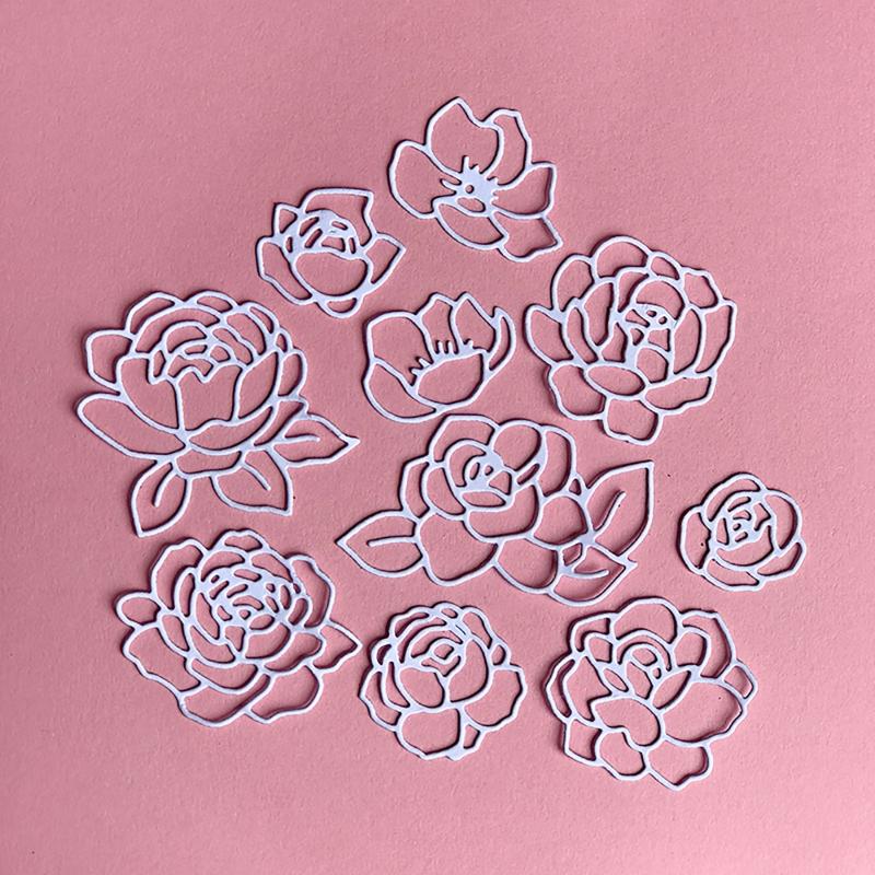 Rose Flower Metal Cutting Dies Handmade Crafts DIY Scrapbooking Embossing Supplies for Children Kids Girls Boys