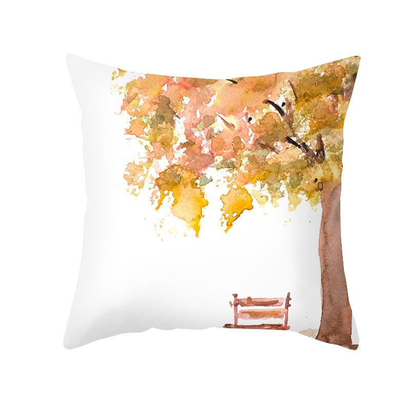 

Harvest Series Cushion Cover Watercolor Autumn Printed Maple Leaf Pillow Cover Home Cushion Cover 45 * 45Cm (without pillow core)