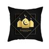 Golden Ramadan Eid Mubarak Moon Mosque Decorative Cushion Cover Islamic Pillow Cover for Sofa Home Car Decoration