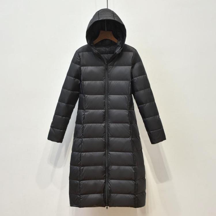 Ultra Light Women Winter Long Down Jacket Hooded Down Coat Big Size Female Coats