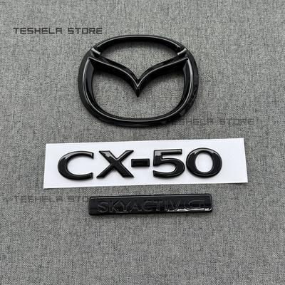 14,5 cm ABS Griglia anteriore logo auto e 10,5 cm Adesivo emblema portellone posteriore paraurti posteriore Accessori styling Nero Per CX-50