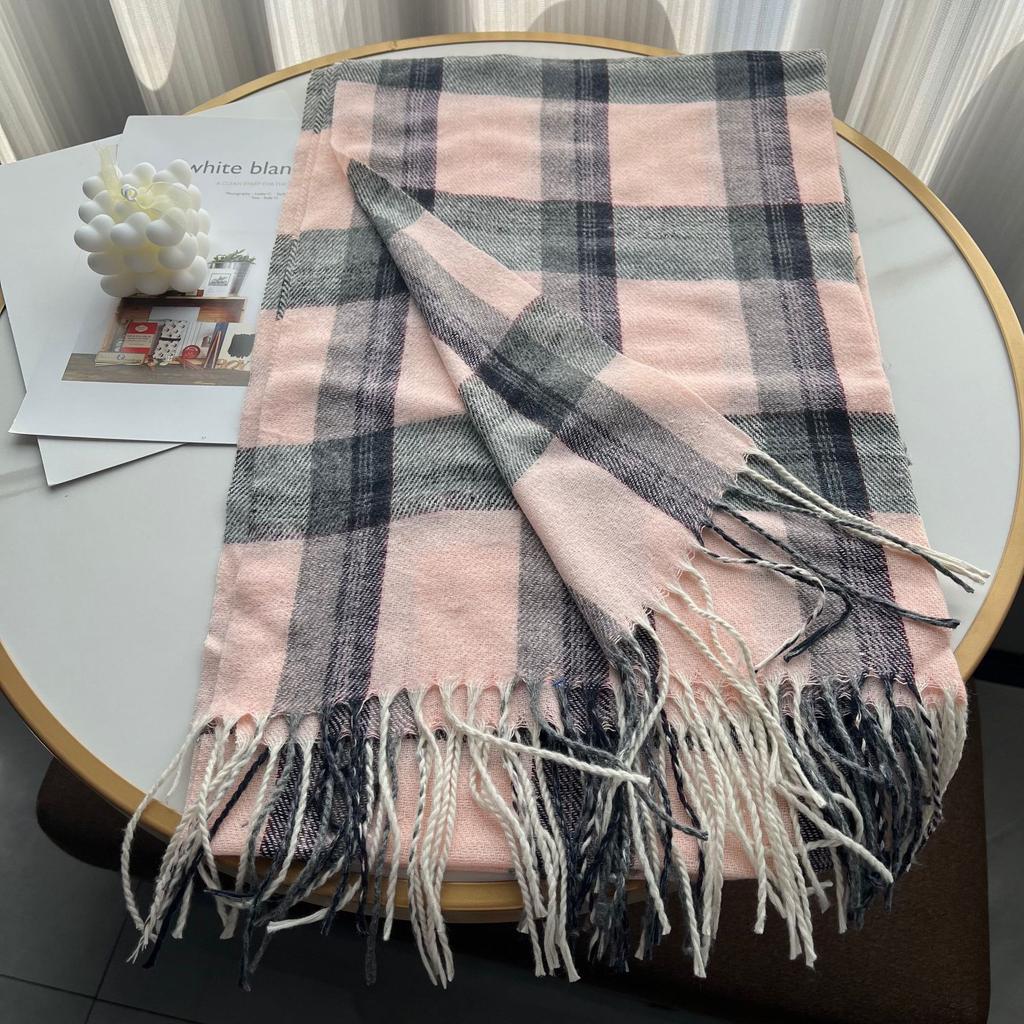 Imitation Cashmere Scarf for Women in Autumn and Winter Thickened High End Versatile Plaid Scarf New Men's Scarf Shawl
