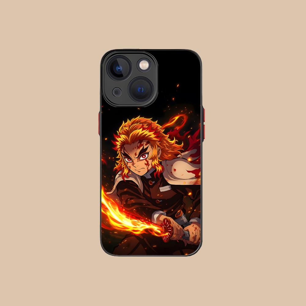 Demon Slayer Rengoku Phone Case for iPhone 16 15 14 13 12 11 X XR XS 8 7 Pro Max Plus Mini Colour Printing Silicone Cover Pretty