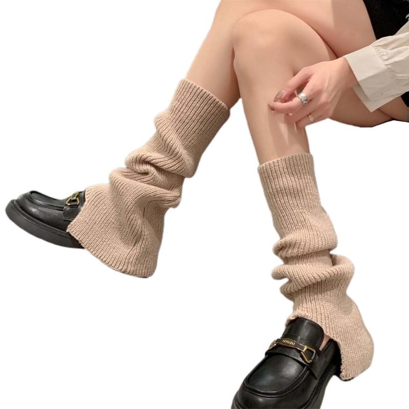 Womens Lolitas Knit Long Socks Flared Leg Warmers Harajuku Booties Socks Winter Warm Ankle Heap Socks