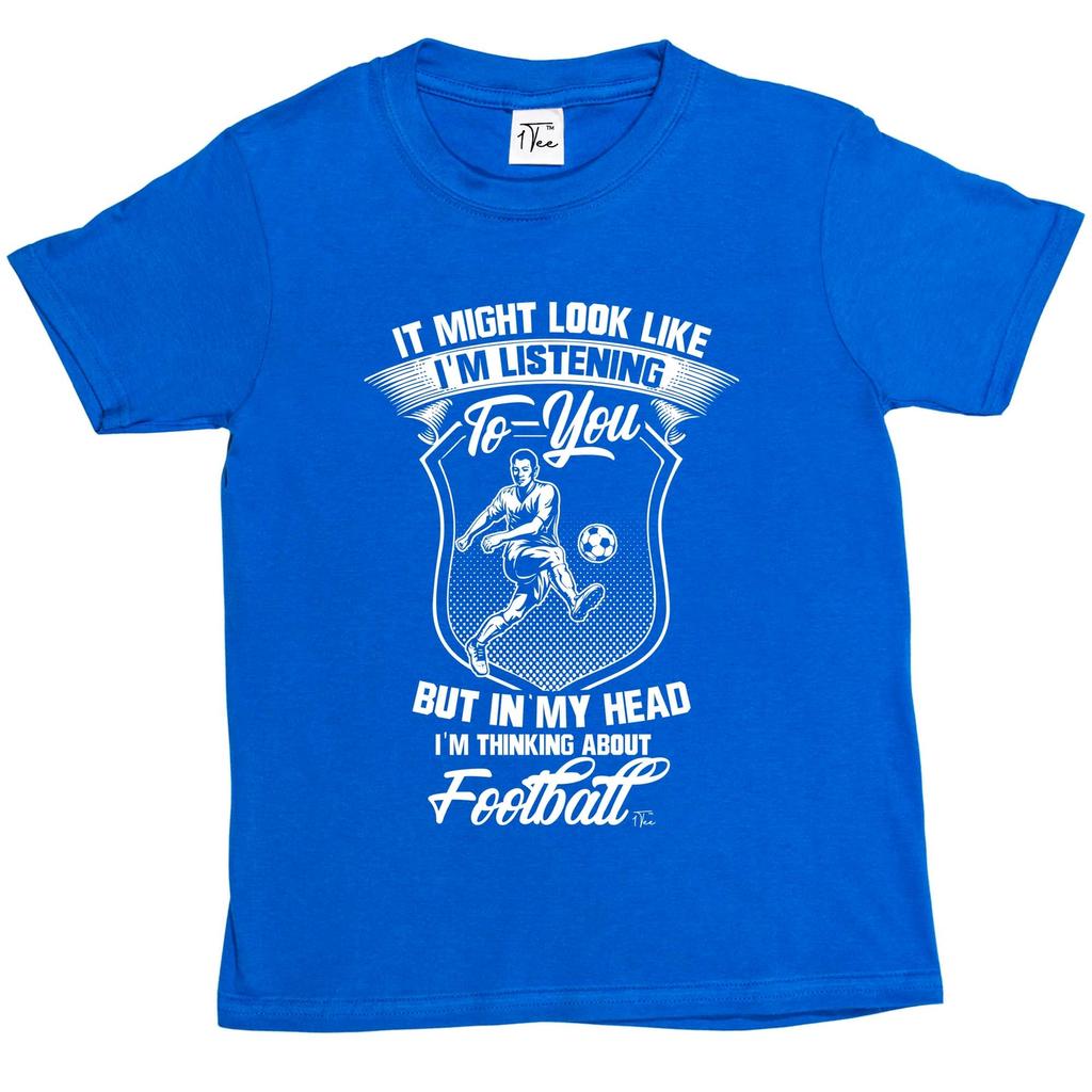 1Tee Kids Boys I might look like I'm listening Football T-Shirt
