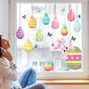 Easter Eggs and Bunny Static Cling Window Stickers Double Sided No Glue for Shop Window Home Decor Removable Reusable