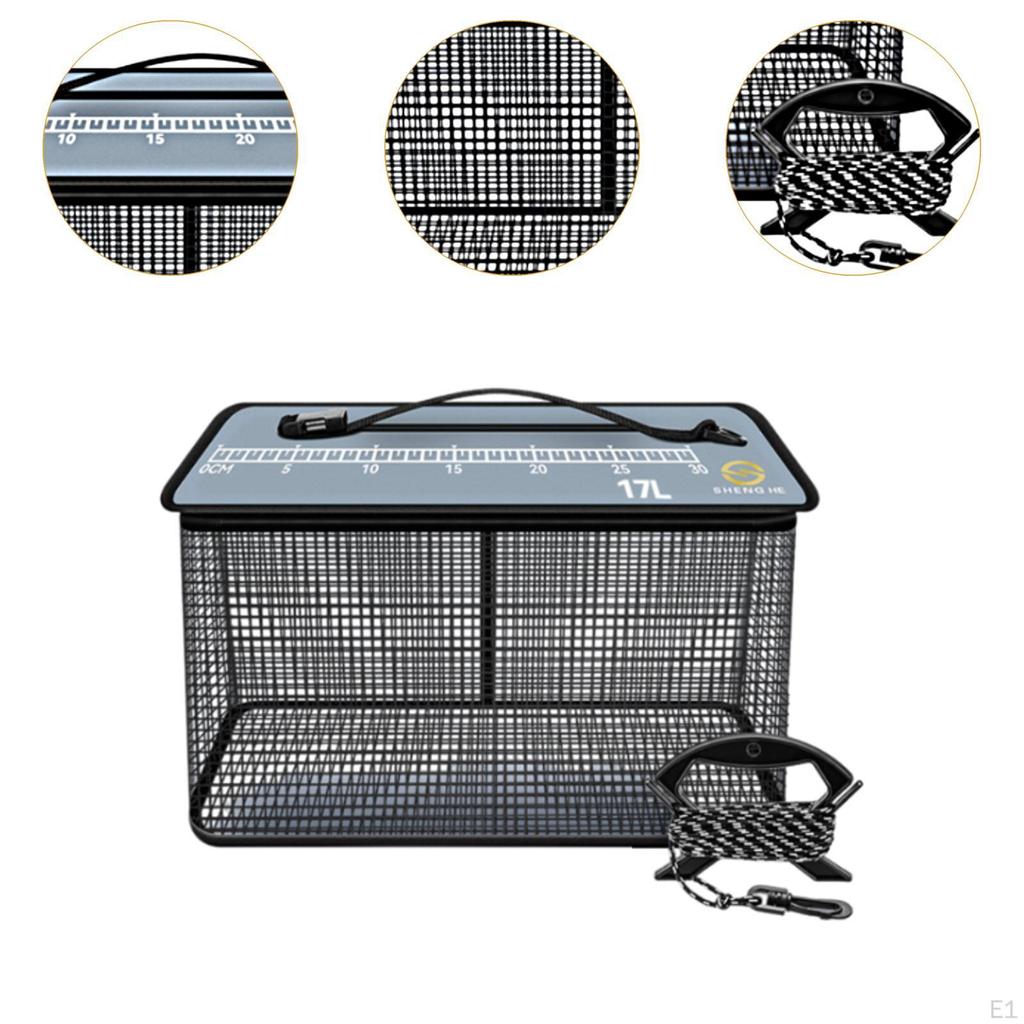 Fishing Basket Equipment Cast Net for Live Fish Top Zipper Cage