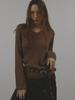 Asula V-Neck Golgi Knit (Brown)