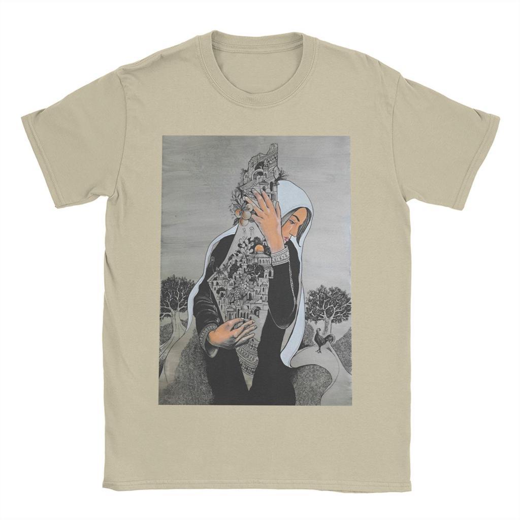 Palestined Woman Keffiye T Shirt Beach Fashion T Shirts Men Pure Cotton O Neck Oversize Tees Short Sleeve Y2K Basic Tshirt