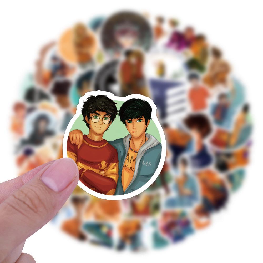 60 Adesivi Cartoon del Film Percy Jackson per Quaderno, Skateboard o Decorazione per Chitarra