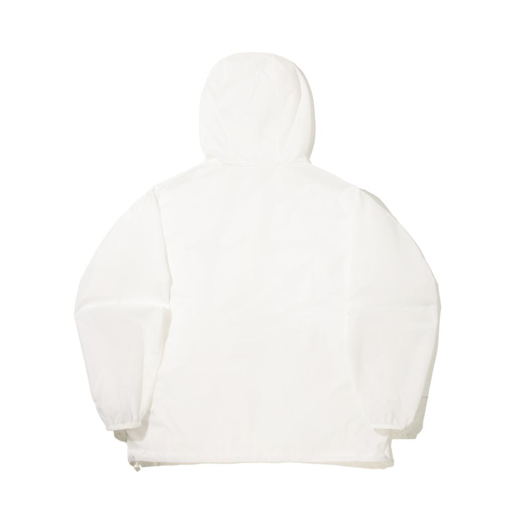 Li Ning Trendy Sports Series Comfortable Casual Simple Loose Thin Hooded Zipper Windbreaker Unisex Outerwear Champagne-White AFDV951-2