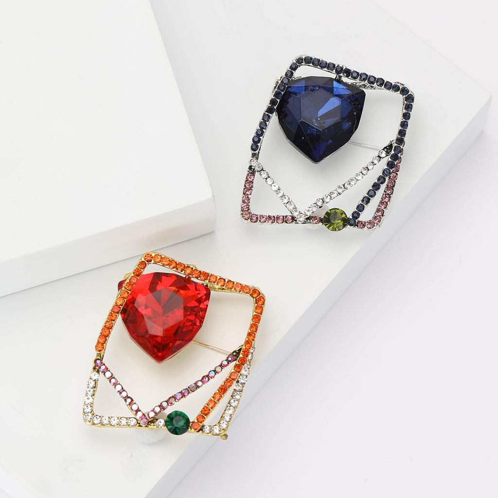 Broșă pătrată cu strasuri, creativă rafinată, personalizată, versatilă, pentru costum de damă, haină, corsaj, bijuterii