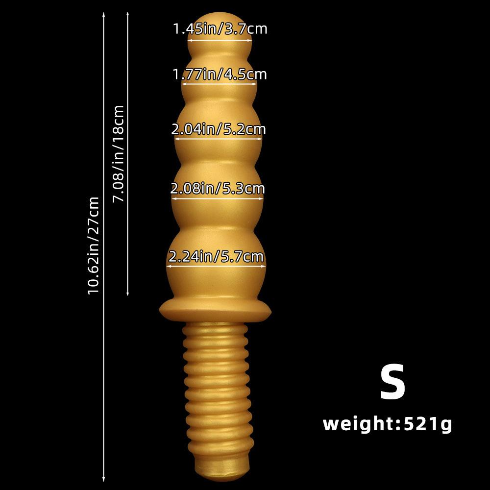 Extra Large Gold Silicone Threaded Vibrator Anal Plug Anal Diverter Dildo Sex Toy Realistic Penis Big Dick