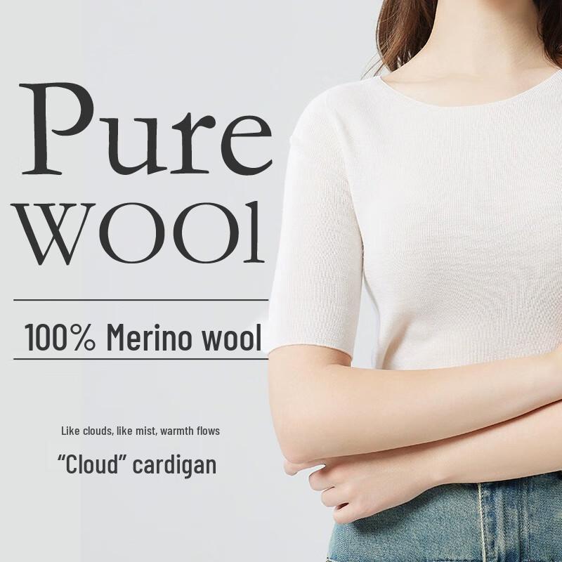 Women's 100% Fine Wool Round Neck Knit Sweater