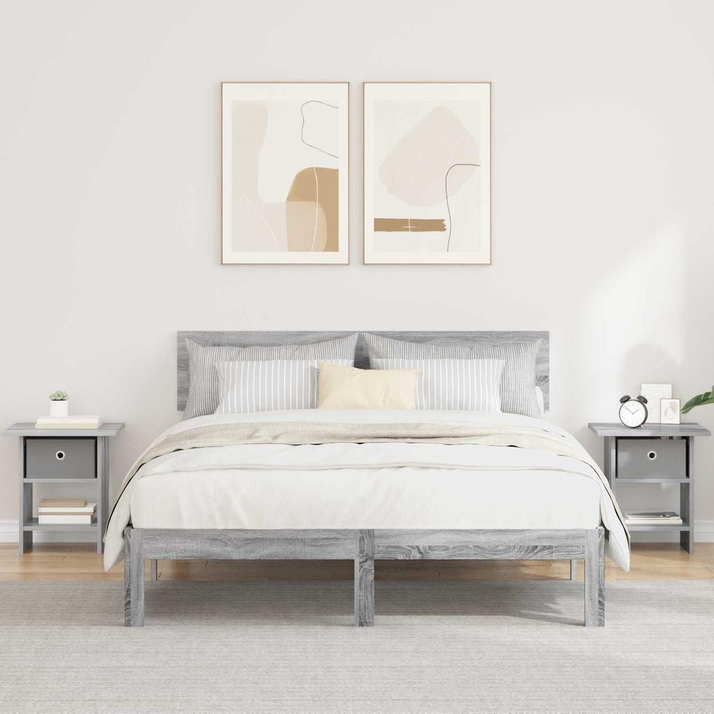 Nightstand 2 pcs Grey Sonoma 41 x 40 x 45 cm Particleboard