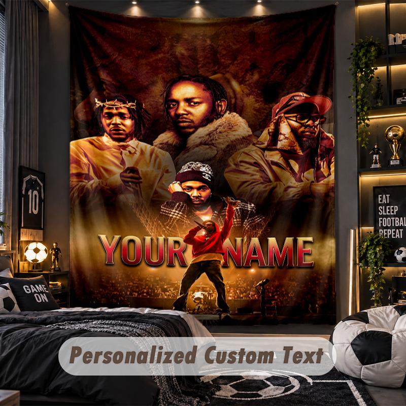 Personalized Wall Tapestry,Kendrick Lamar Custom Printed Name, Fabric Wall Art For Indoor Room Backdrop