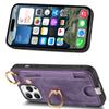 For iPhone 16 Pro Max Case Card Slots Leather+TPU Phone Cover with Ring Buckle