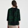 National style fragrant cloud yarn: 100% mulberry silk round neck temperament jacquard anti-aging silk shirt for women