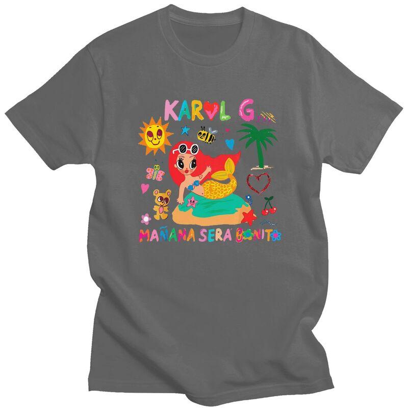 Custom Reggaeton Music Karol G Manana Sera Bonito Tshirts for Men Short Sleeves T Shirt Cool Tshirts Slim Fit 100 Cotton Tees