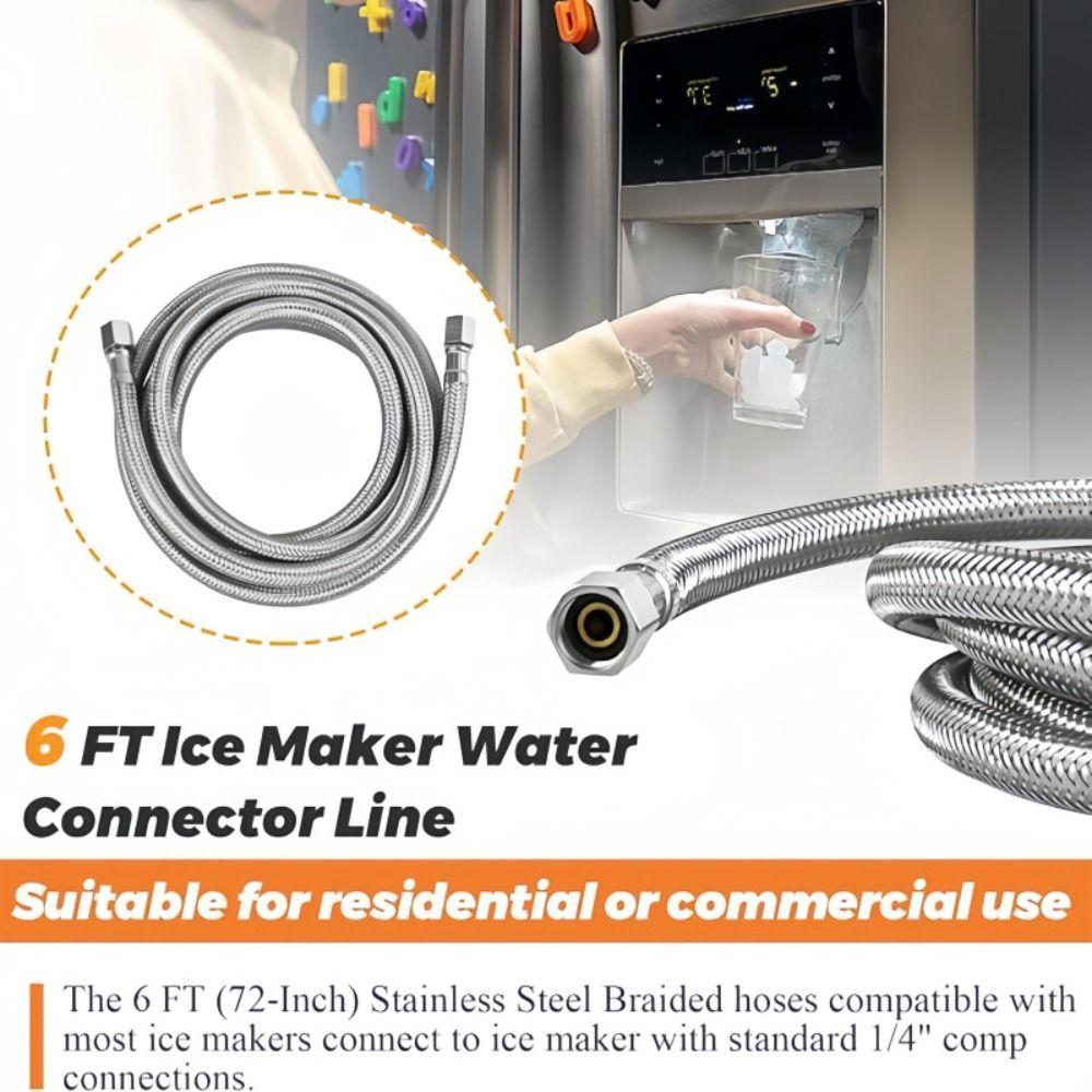1.8M-9.2M 1/4 Inch Compression Hose Brass Nut Refrigerator Water Line Ice Maker Connection