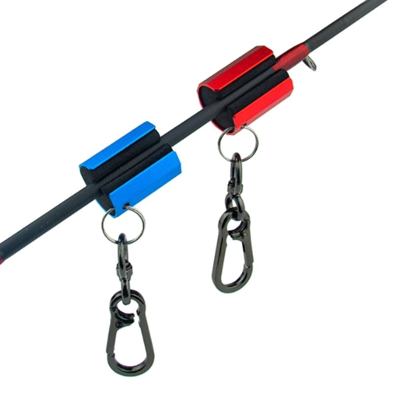 Fishing Tackle Accessories Portable Fishing Rod Clip Aluminum Fly Rod Holder Creek Rod Clip Wearable Fishing Rod Holder