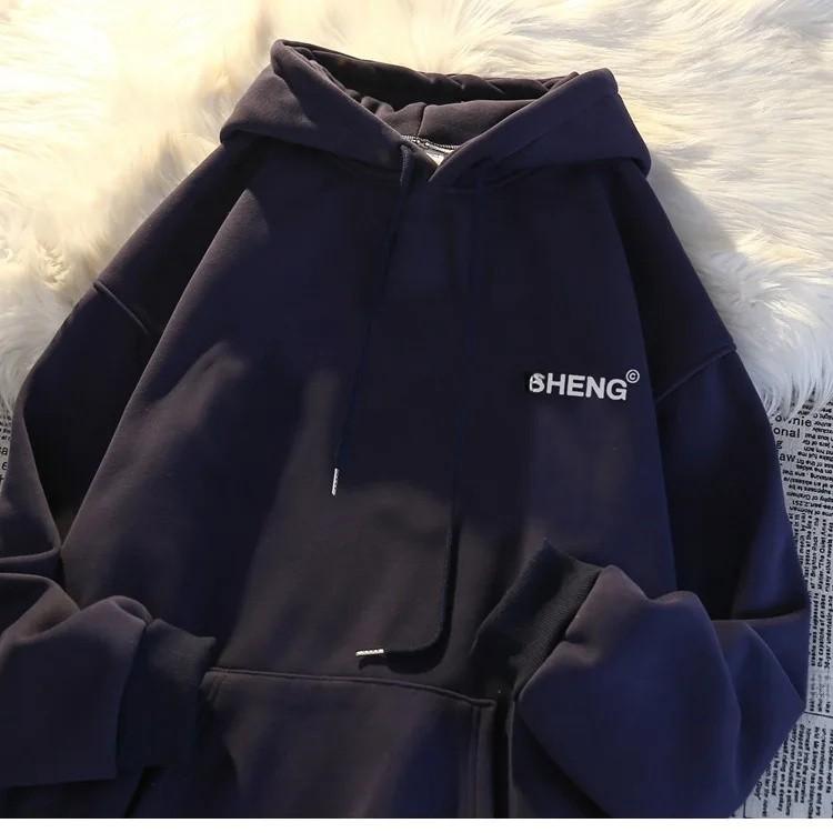 

American Style Hooded Sweatshirt Ladies Spring Autumn Winter New Casual Trendy Brand Fleece Lined Thickened Girls Coat 2XL