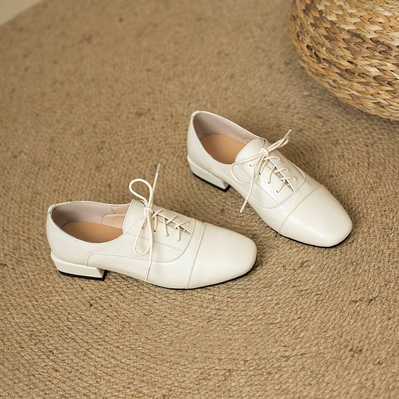 

Туфли Krazing Pot из коровьей кожи с квадратным носком, размер 43, толстые низкие каблуки, модные офисные женские туфли с глубоким носком, осенние туфли-лодочки 39 слоновая кость