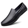 Fashion Non-Slip Lightweight Men Business Shoes Slip-On Comfortable Flat Men's Genuine Leather Loafers Casual Breathable Soft Sole Shoes