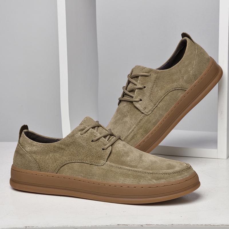Fashion Hot Sale Men's Suede Leather Casual Shoes Soft Sole Lace-up Man Sneakers Lightweight Oxford Shoes Outdoor Formal Dress Footwear