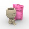Face Flower Pot Silicone Mold Succulent Planter Concrete Mold Cute Concrete Cement Mold for DIY Pen Holder,Home Decor