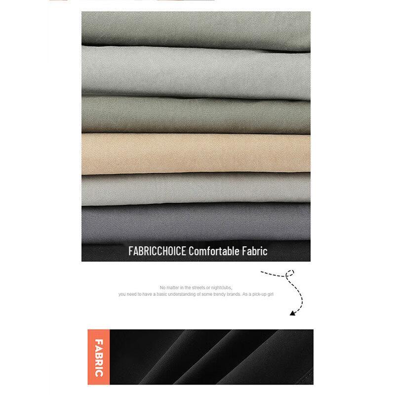 Dingfengbaoluo Men's Straight-Leg Cropped Casual Pants