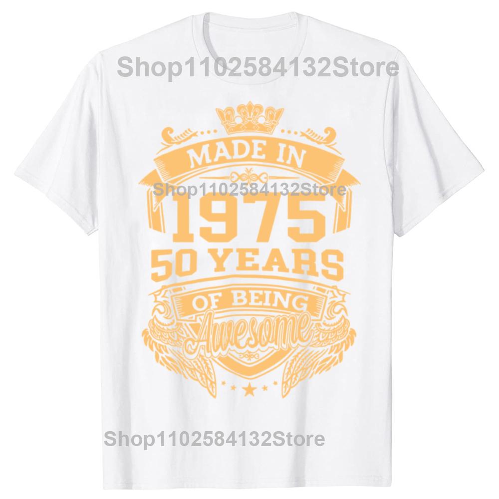 50th Birthday Gift 50 Years Old Vintage 1975 Limited Edition Men T Shirt New Cotton Short Sleeve Funny Father Daddy Tshirts