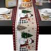 Santa Claus Christmas Table Flag Snowflake Xmas Tablecloth Christmas Table Runner  Living Room