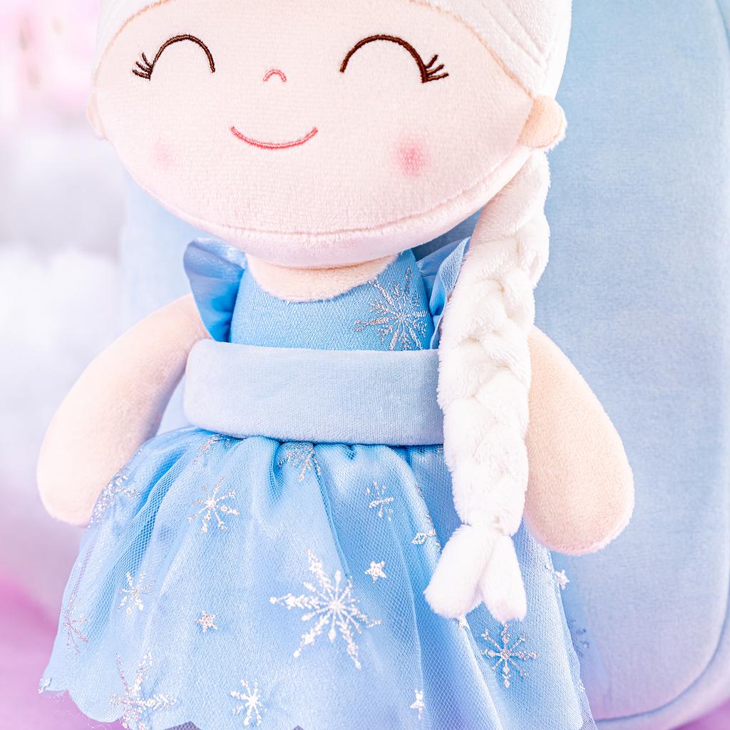 9palcové plyšové batohy Princess Dolls Batoh Baby Girls PurPle Frist narozeninový dárek pro malé holčičky