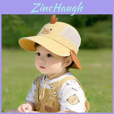 Childrens Cartoon Sun Hat With Embroidered Brim For Outdoor Sun Protection