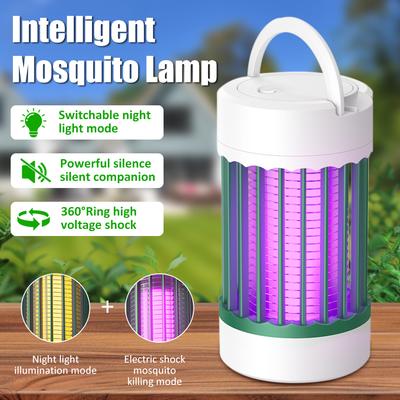 Tragbare elektrische Mückenfalle Lampe USB wiederaufladbar UV-Licht Innen Außen Insektenvernichter für Camping oder Zuhause mit Nachtlicht