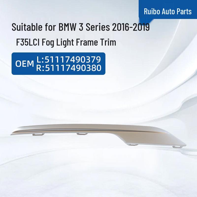 BMW 3 Series F35 LCI Fog Light Trim (2016-2019) Left: 51117490379, Right: 51117490380. 16-19 BMW 3 Series F35 LCI Fog Light Trim Strip да