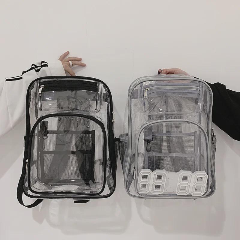 Transparent Waterproof PVC School Backpack - Large Capacity, Hot Sale