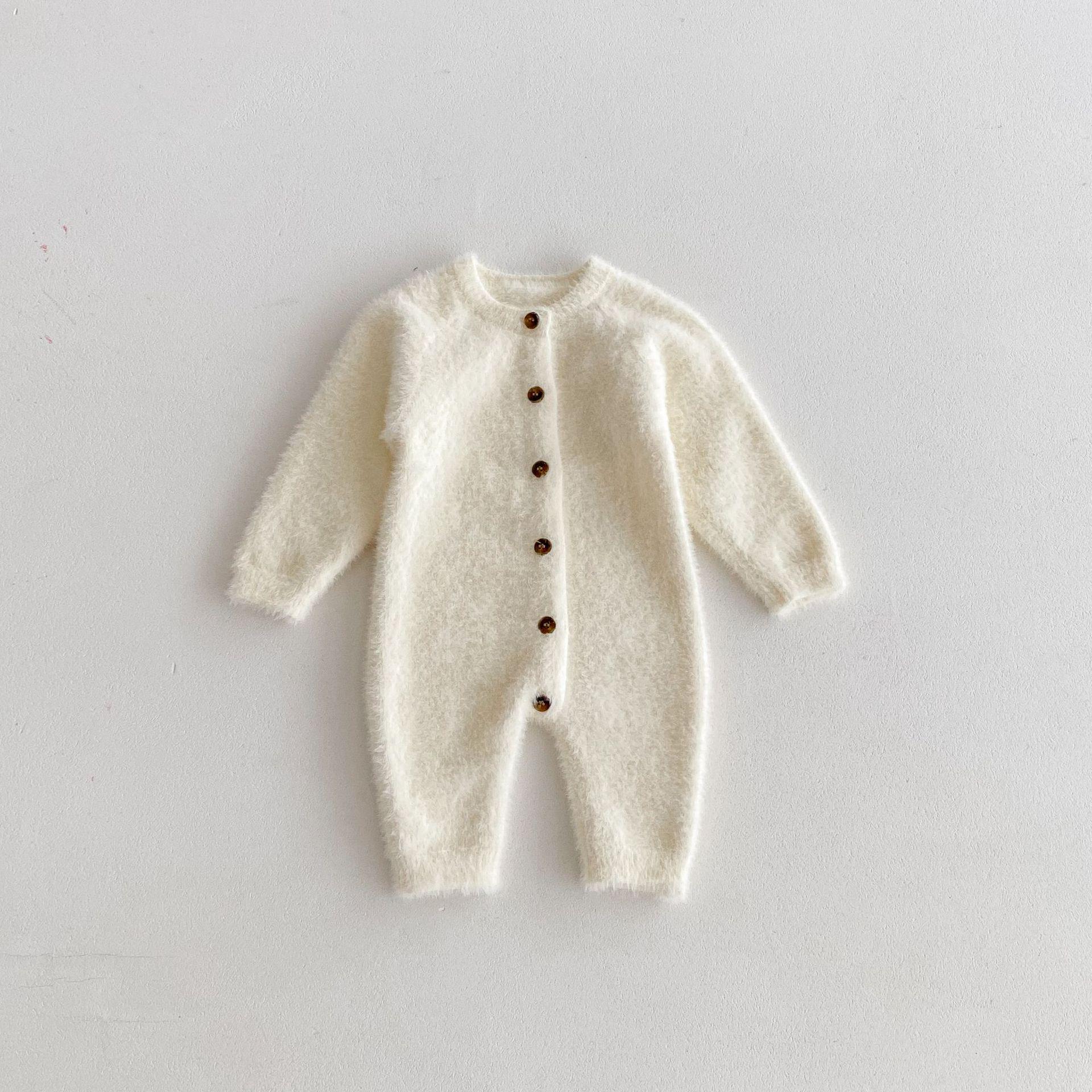 

Очаровательный плюшевый комбинезон для новорожденных на осень/зиму - унисекс детский комбинезон, мягкий наряд для ползания абрикосовый