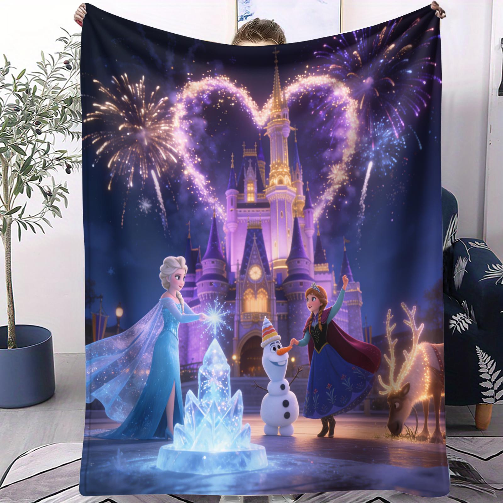 

Универсальное Магическое Мягкое Декоративное Покрывало-Плед Из Мультфильма Disney Холодное Сердце Набор Для Четырех Сезонов Подойдет Для Кровати Общежития Дивана Автомобиля Для Сна Домашний Подарок 70x100cm