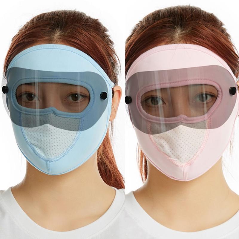 Windproof Full Face Ice Silk Mask Stretchy Eye for Protection Breathable Washable Multifunctional Mask for Outdoor Sport